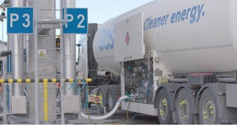 Truck loading in Manga LNG terminal where Valmet’s IOP is used.