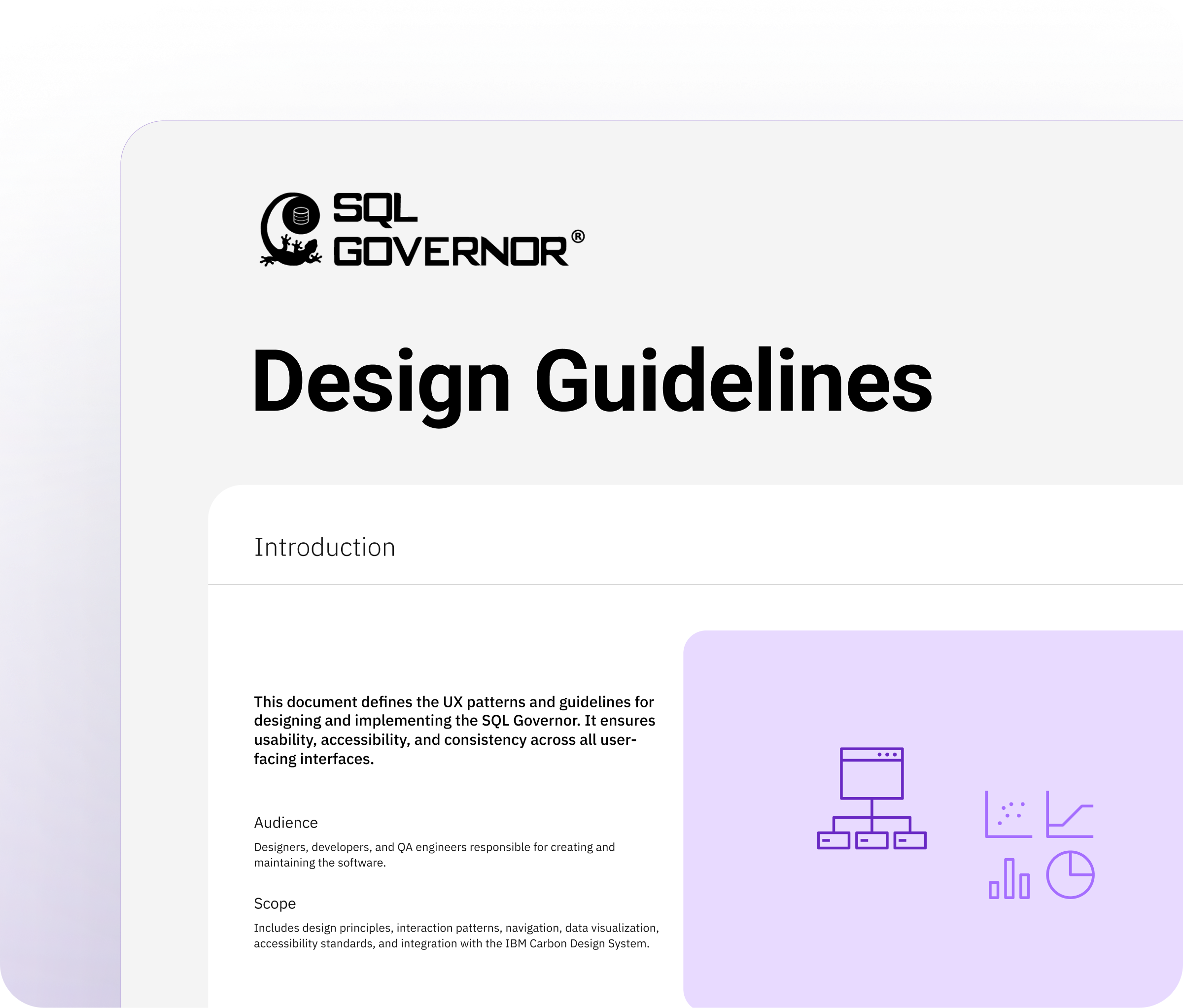 Image of the Design Guidelines created for the development team.