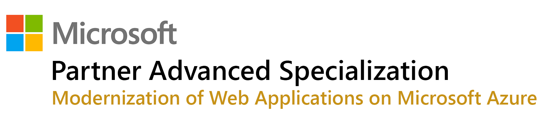 Microsoft Partner Advanced Specialization Web Application Modernization