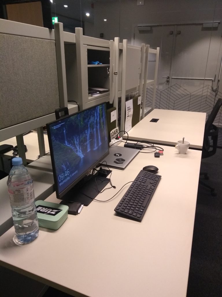 Our very first office setup in Belgium